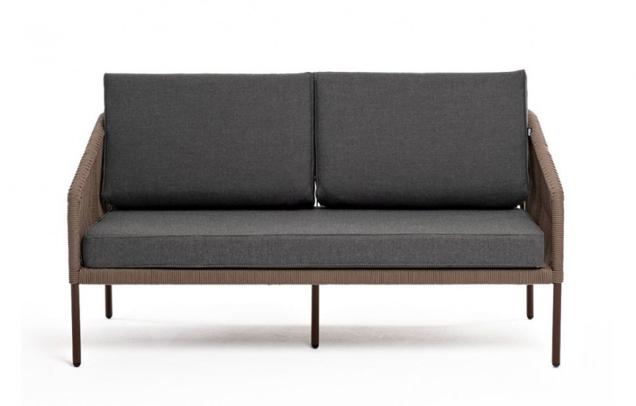 Диван двухместный из роупа Канны серо-коричневый 4sis