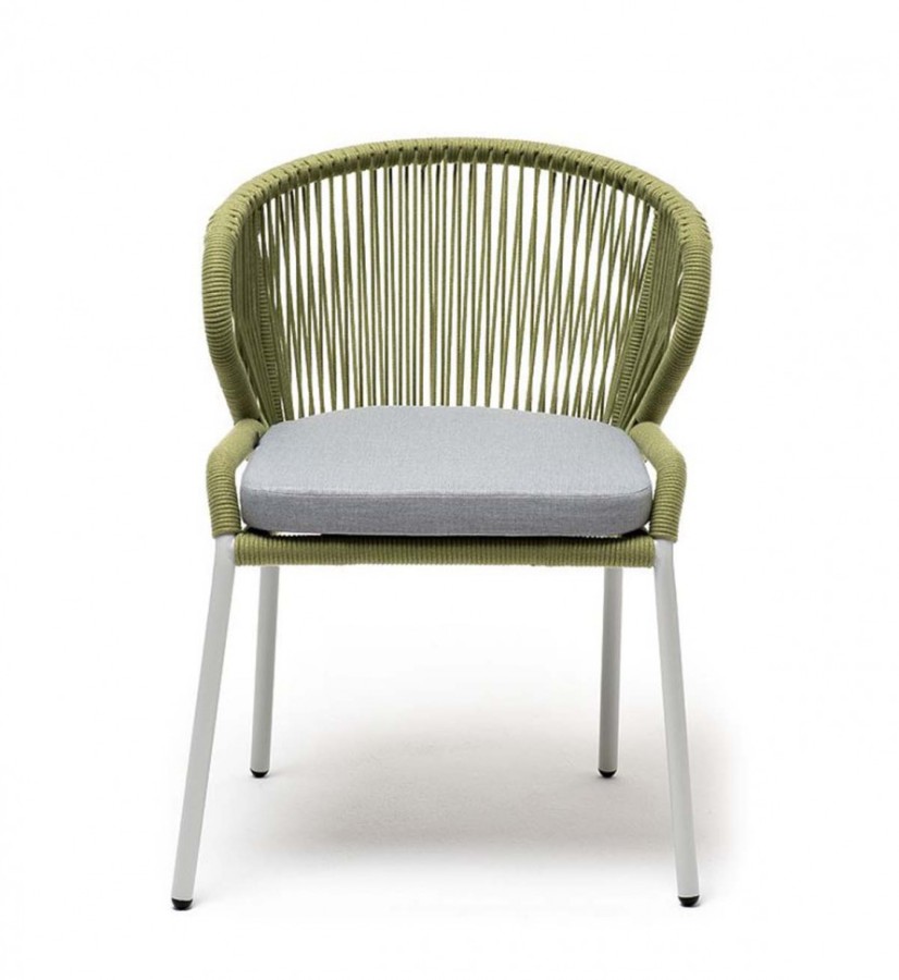 Плетеный стул Милан из роупа салатовый 4sis