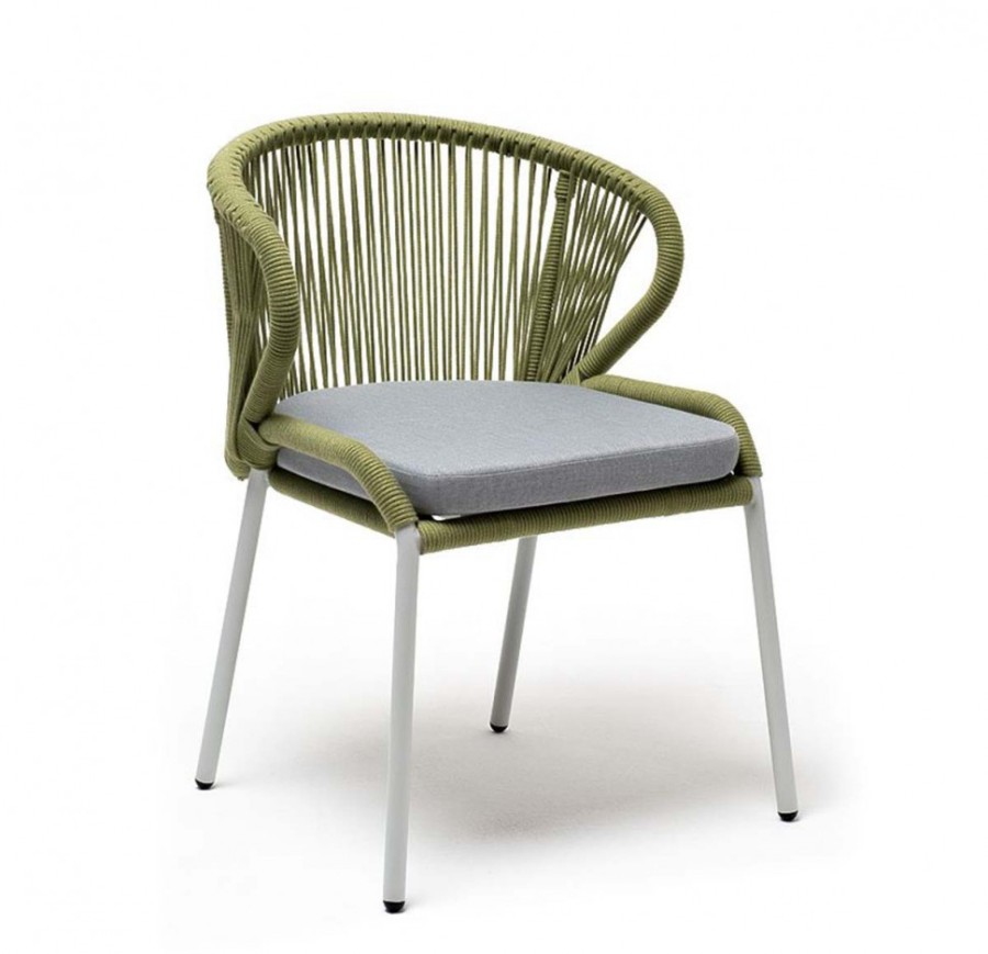 Плетеный стул Милан из роупа салатовый 4sis