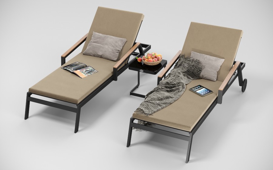 Шезлонг Sogno S карбон бежевый Gardenini