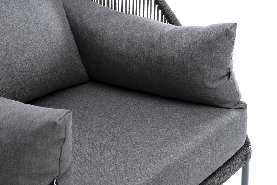 Кресло плетеное из роупа Мадрид темно-серое 4sis