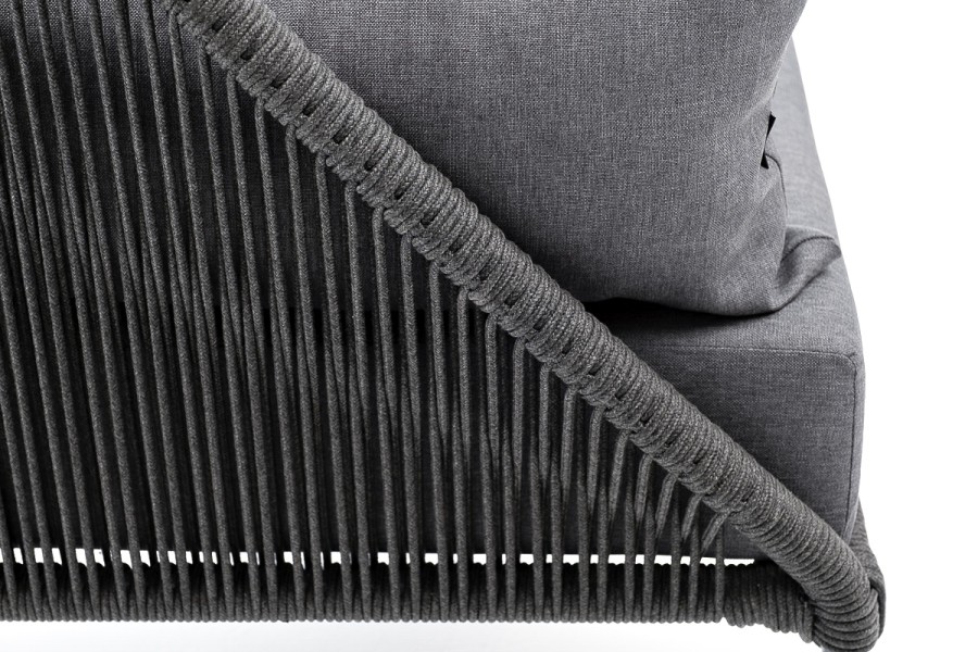 Кресло плетеное из роупа Мадрид темно-серое 4sis