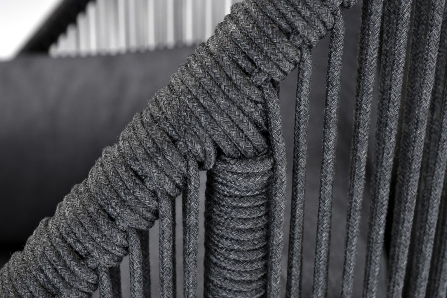 Кресло плетеное из роупа Мадрид темно-серое 4sis