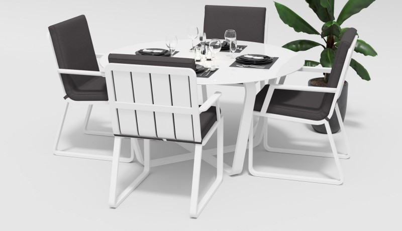 Обеденная группа Primavera-2 белый антрацит Gardenini