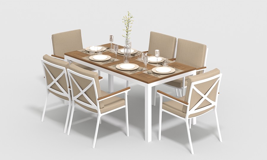 Обеденная группа Bella-2 180 бежевая Gardenini