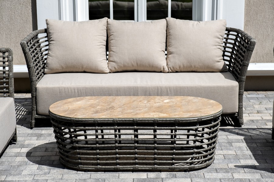 Диван из искусственного ротанга Валенсия, цвет серый 4sis