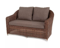 Диван двухместный из искусственного ротанга Кон Панна коричневый 4sis