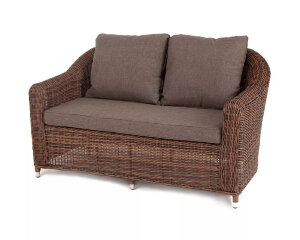 Диван двухместный из искусственного ротанга Кон Панна коричневый 4sis