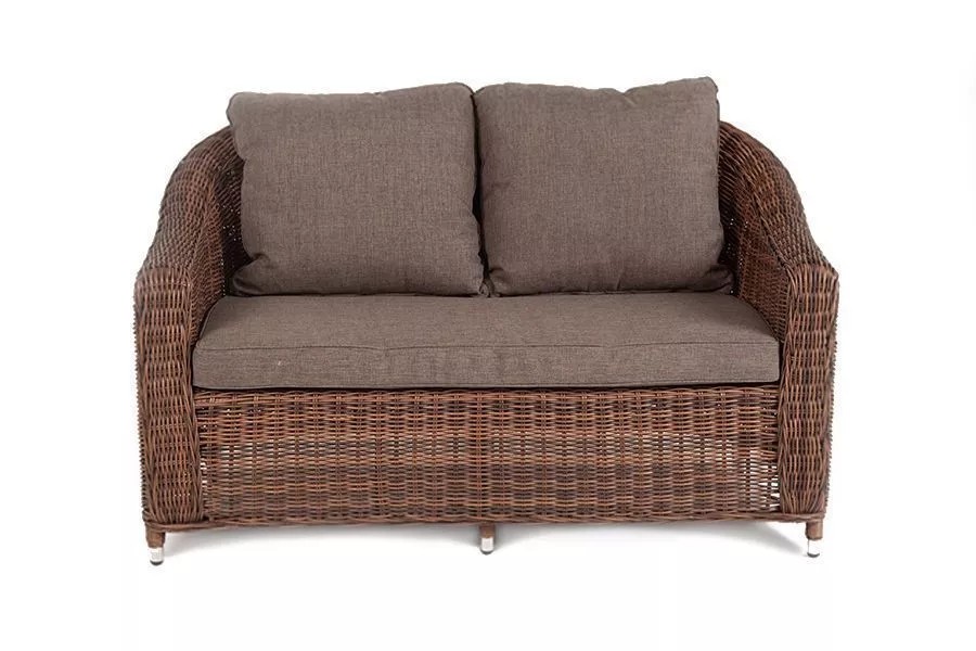 Диван двухместный из искусственного ротанга Кон Панна коричневый 4sis