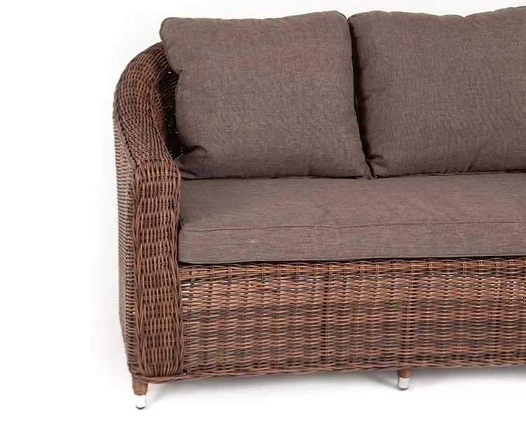 Диван двухместный из искусственного ротанга Кон Панна коричневый 4sis