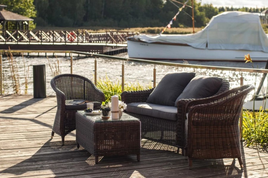 Диван двухместный из искусственного ротанга Кон Панна коричневый 4sis