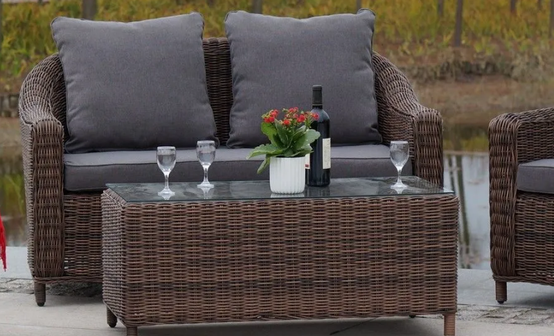 Диван двухместный из искусственного ротанга Кон Панна коричневый 4sis