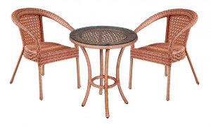 Комплект DECO 2 с круглым столом капучино Aiko