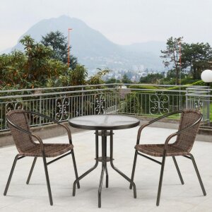 Комплект мебели Асоль-LR02 LRC-02/LRT-02-D60 Dark Brown Афина