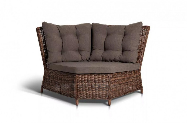 Плетеный угловой диванный модуль Бергамо коричневый 4sis