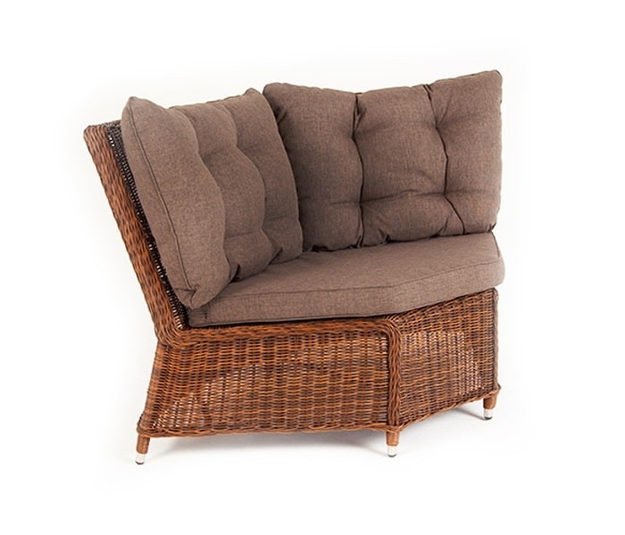 Плетеный угловой диванный модуль Бергамо коричневый 4sis