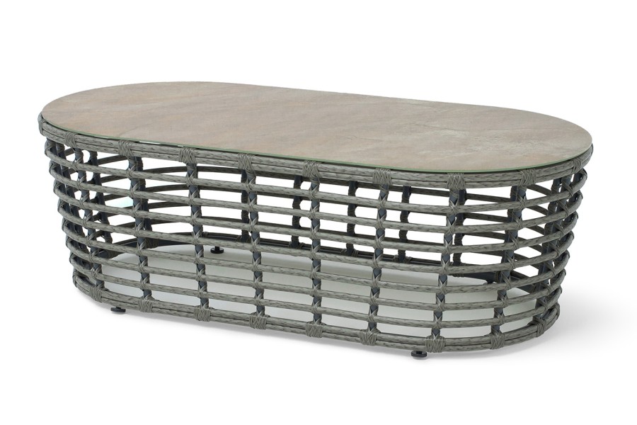 Журнальный столик из искусственного ротанга Валенсия, серый 4sis