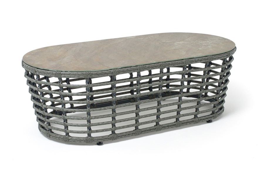 Журнальный столик из искусственного ротанга Валенсия, серый 4sis