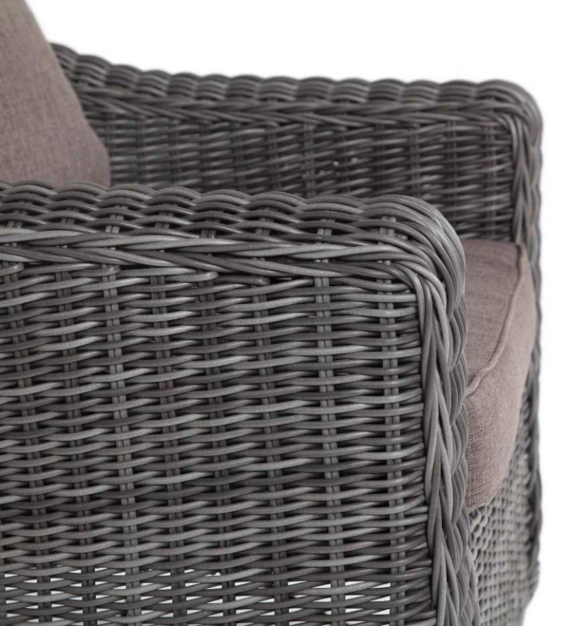 Диван двухместный из искусственного ротанга Кон Панна серый 4sis