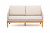 Диван двухместный из роупа Канны, основание из из дуба, бежевый 4sis