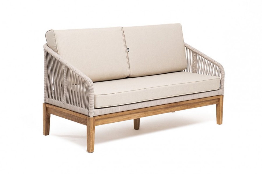 Диван двухместный из роупа Канны, основание из из дуба, бежевый 4sis