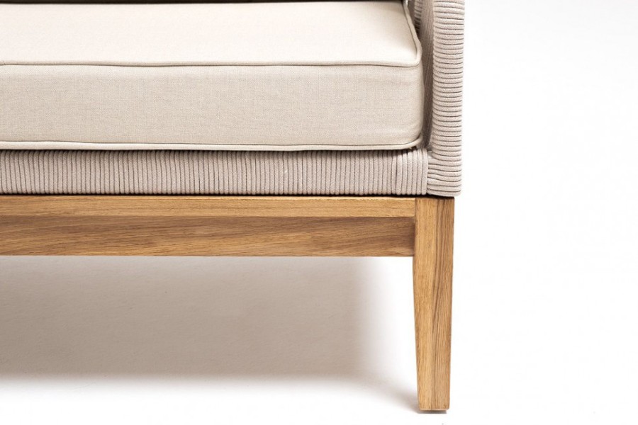 Диван двухместный из роупа Канны, основание из из дуба, бежевый 4sis