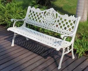 Скамейка из литого алюминия Rio White Кит Маркет