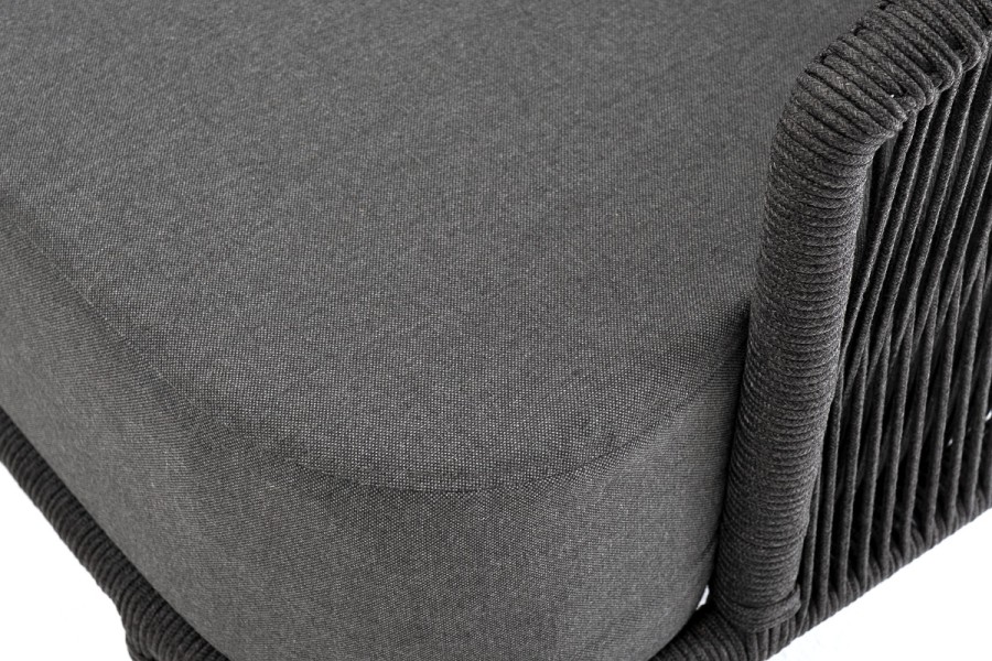 Диван 3-местный плетеный из роупа Верона темно-серый 4sis