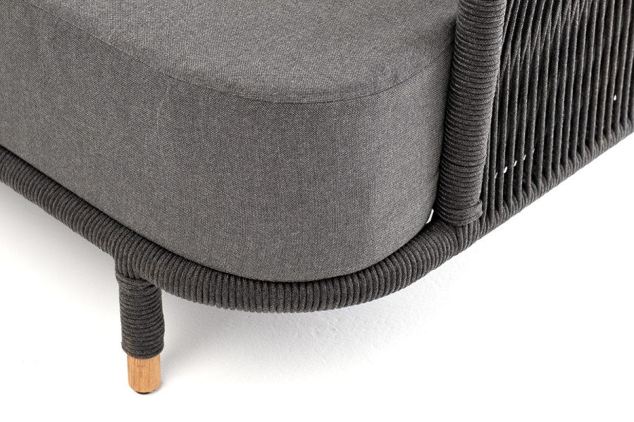 Диван 3-местный плетеный из роупа Верона темно-серый 4sis