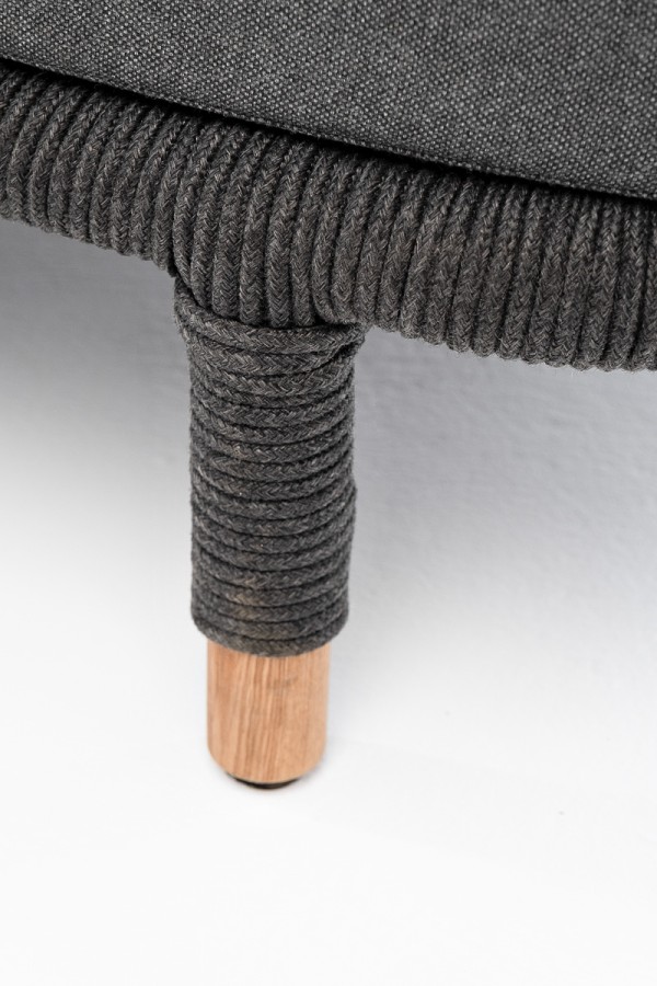 Диван 3-местный плетеный из роупа Верона темно-серый 4sis