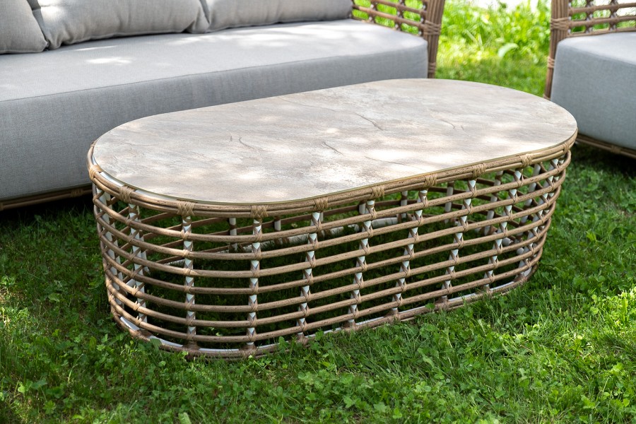 Лаунж-зона из искусственного ротанга Валенсия, цвет соломенный 4sis