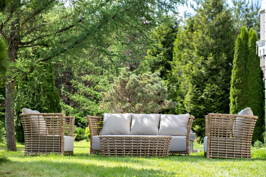 Лаунж-зона из искусственного ротанга Валенсия, цвет соломенный 4sis