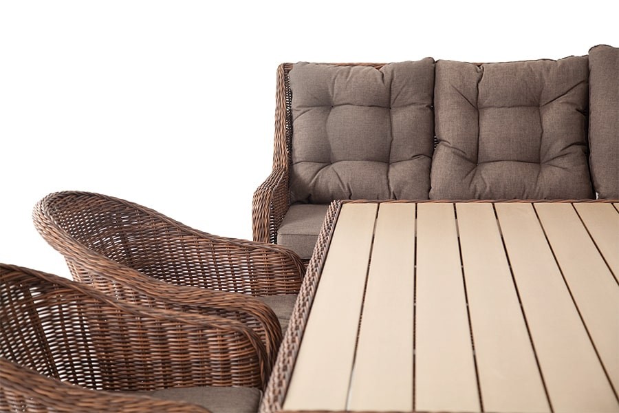 Плетеный центральный модуль дивана Бергамо коричневый 4sis