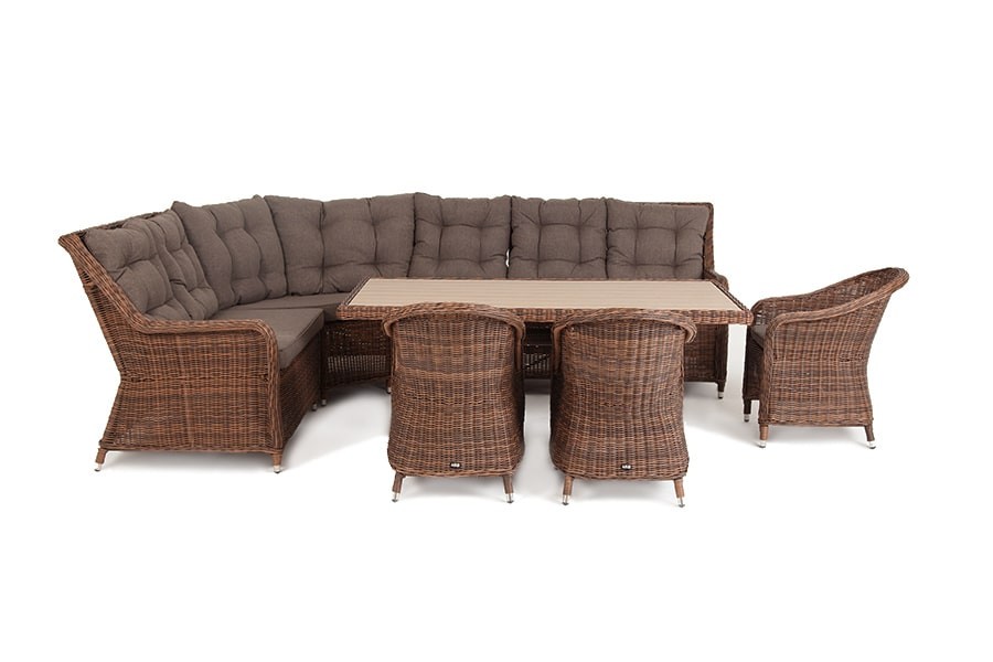 Плетеный центральный модуль дивана Бергамо коричневый 4sis