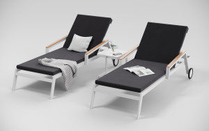 Шезлонг Sogno S белый антрацит Gardenini