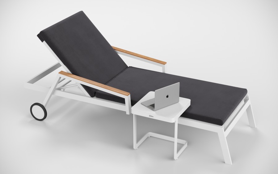 Шезлонг Sogno S белый антрацит Gardenini