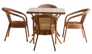 Комплект DECO 4 с квадратным столом капучино Aiko