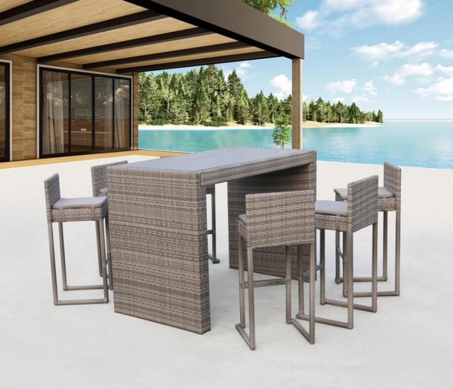 Плетеный барный стул Y390G-W78 Grey Афина