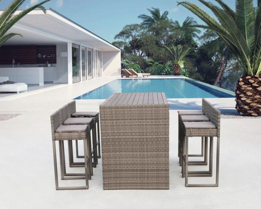 Плетеный барный стул Y390G-W78 Grey Афина