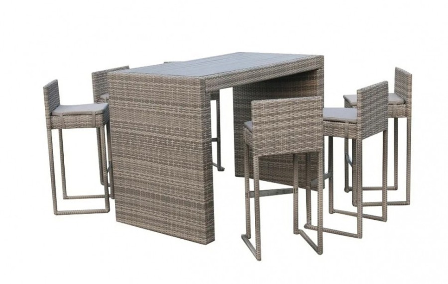 Плетеный барный стул Y390G-W78 Grey Афина