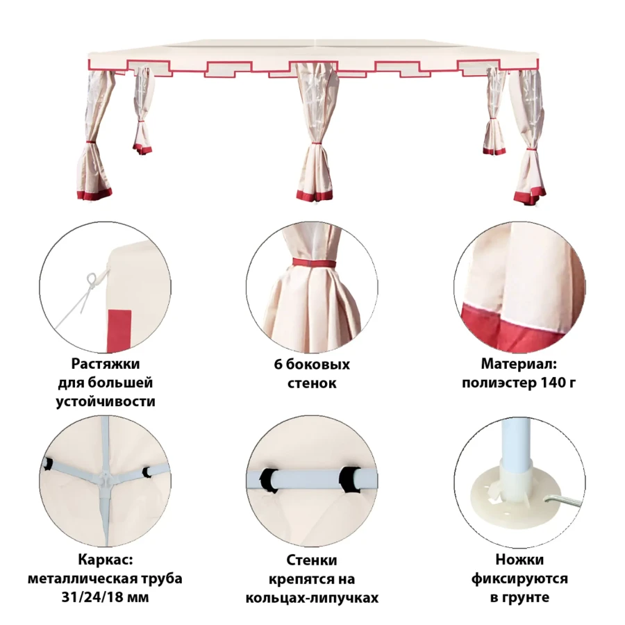Тент садовый 3х6 м 1049 Green Glade Гарден