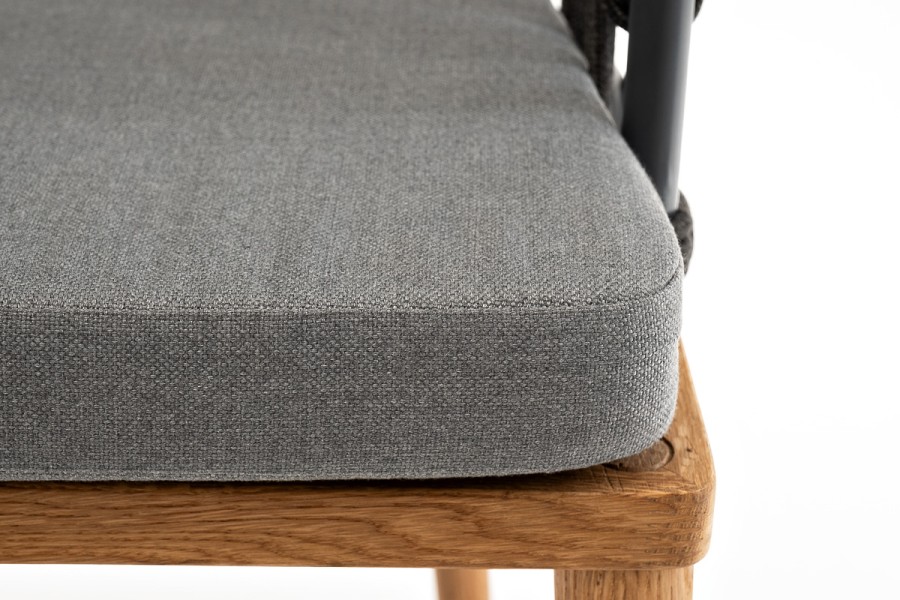 Плетеный стул из роупа Диего, основание дуб, темно-серый 4sis