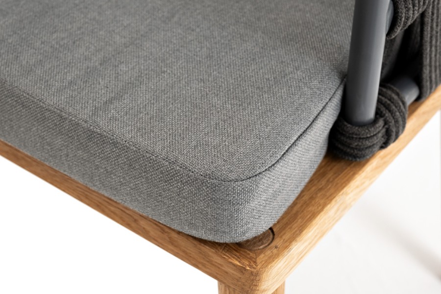 Плетеный стул из роупа Диего, основание дуб, темно-серый 4sis