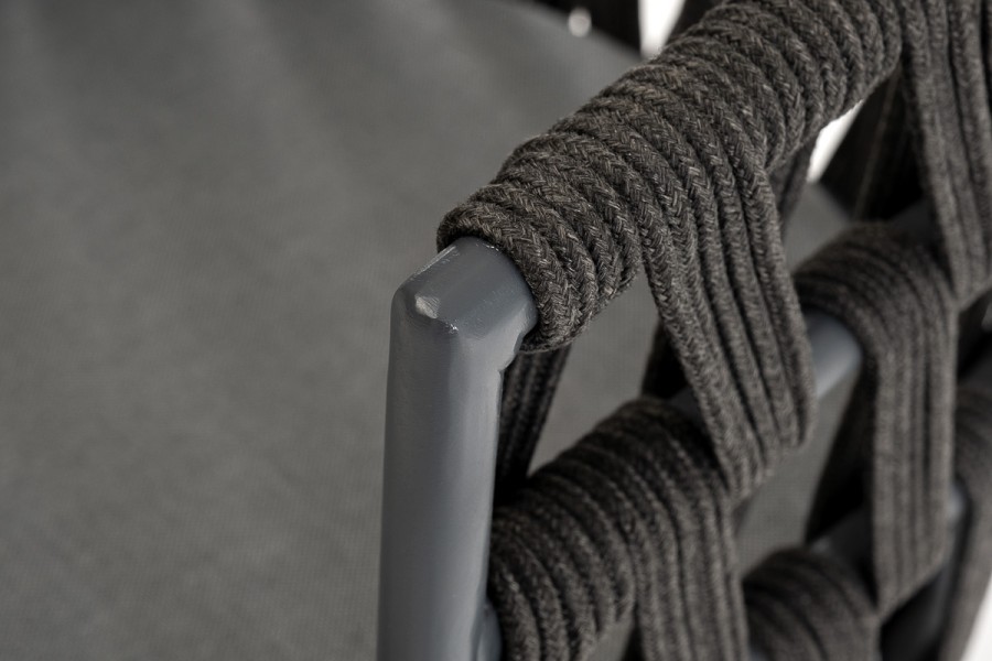 Плетеный стул из роупа Диего, основание дуб, темно-серый 4sis