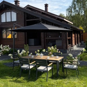 Зонт Sky Black Royal Family круглый в комплекте с базой, черный