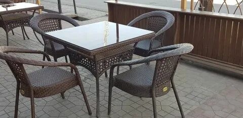 Комплект DECO 4 с квадратным столом коричневый Aiko