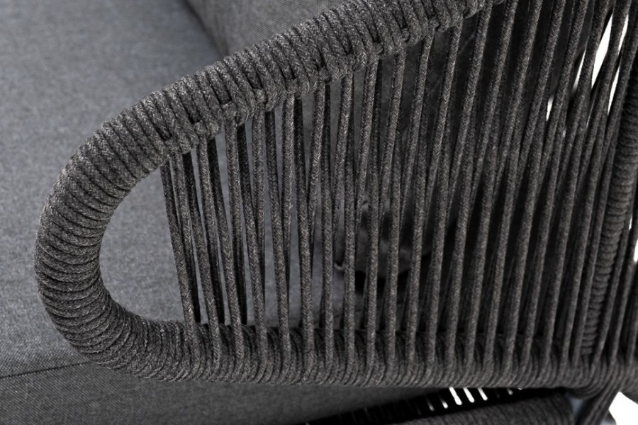 Диван 2-местный Милан из роупа темно-серый 4sis