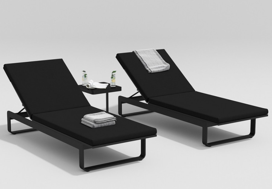 Шезлонг Villino Черный Gardenini