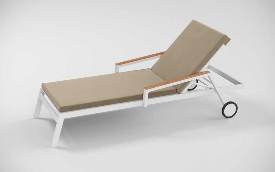 Шезлонг Sogno S бело-бежевый Gardenini