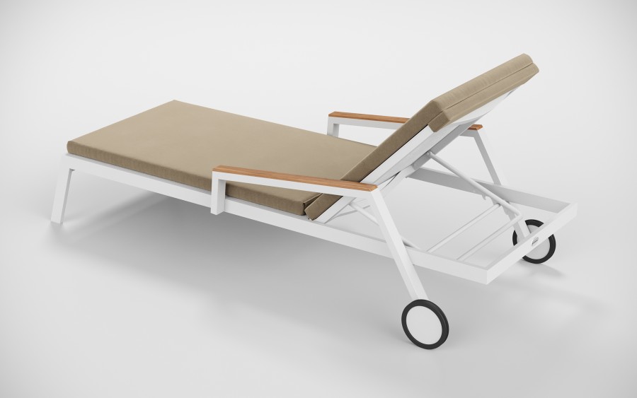 Шезлонг Sogno S бело-бежевый Gardenini